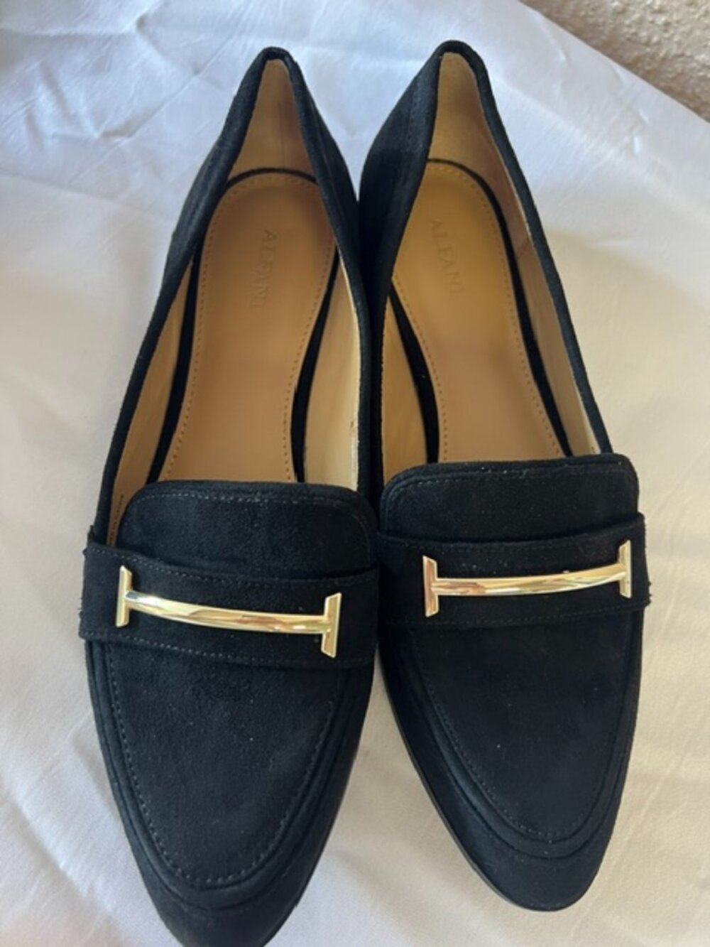 Alfani Black Suede Buckle Slip On Loafers - Size 7